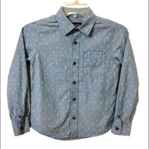 ✨4/$25✨ The Children’s Place Button Down Shirt-Blue- M 7/8
